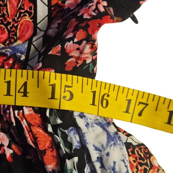 Jaase Woman Babydoll Boho Chic Mini Dress XS Festival Cottagecore Artisanal Core - Picture 9 of 13